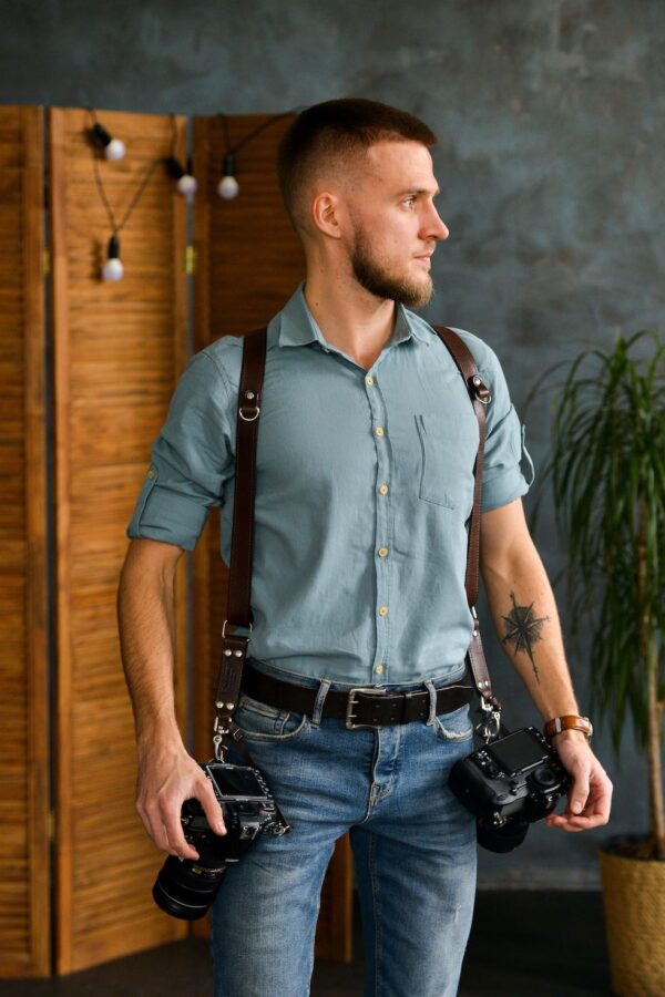 Leather Camera Harness model “NEWTON PRO” 6