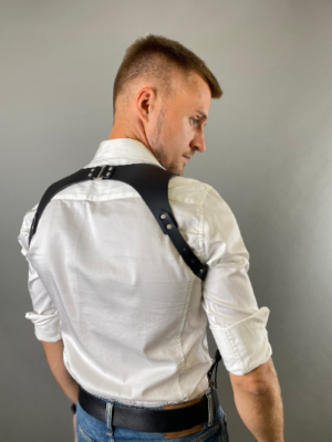 UYEE Punk Fashion PU Leather Suspenders for Men Shirt Trousers Buckle  Adjustable Belts Vest Straps Braces Harness Rave Fetish